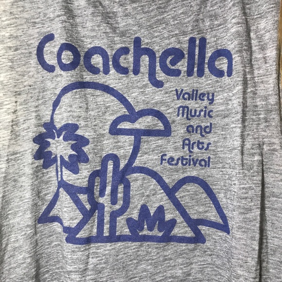 COACHELLA GRAPHIC PRINT TANK TOP GRAY BLUE SMALL - Picture 2 of 8